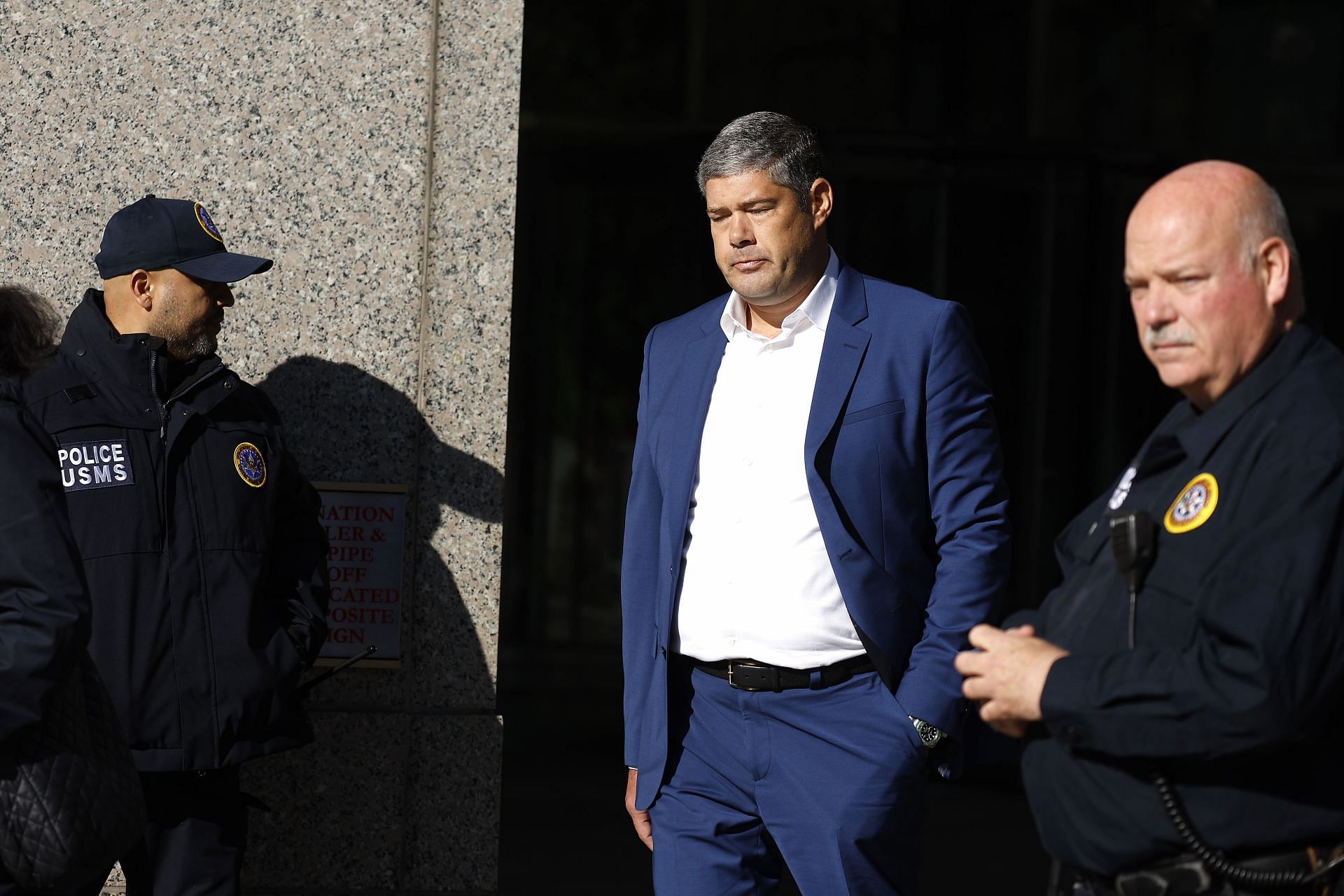 David James arrives at Manhattan Federal Court during Diddy’s trial on May 20, 2025 in New York City. (Image via Getty)